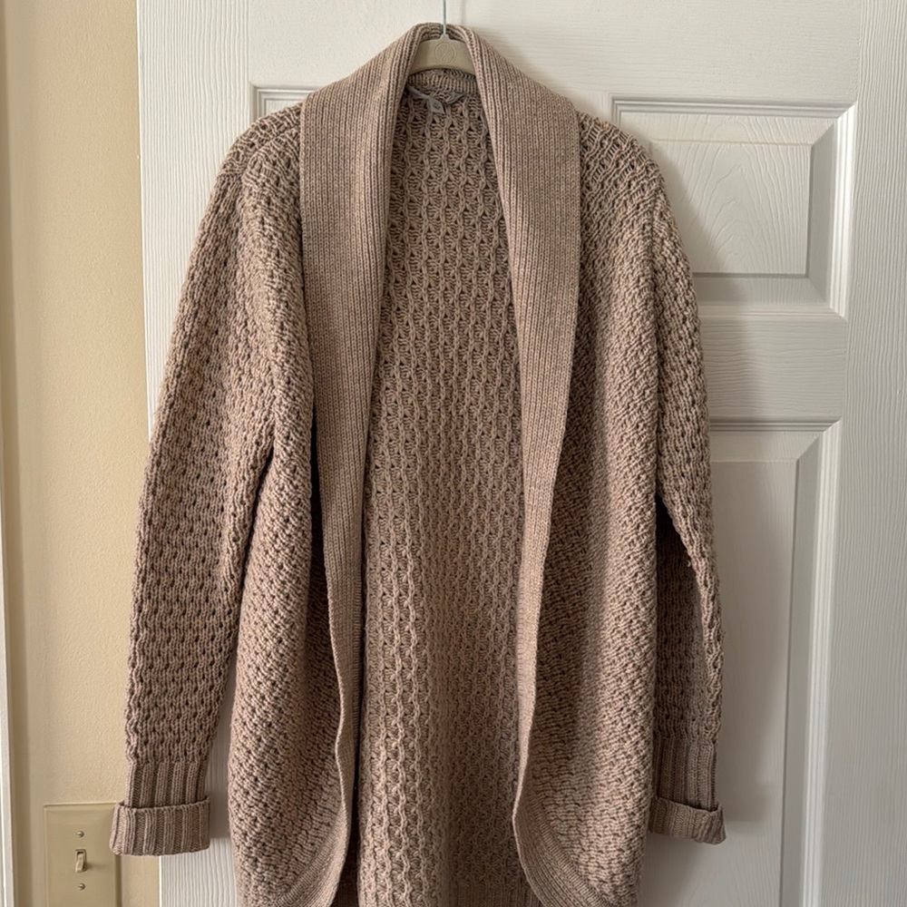 Athleta Cozy Tan Knit Cardigan